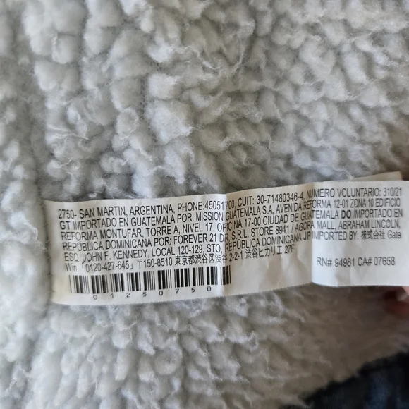 Forever 21 Women's Size S Oversized Ombre Premium Denim Sherpa Lined Jacket Warm - Picture 8 of 15